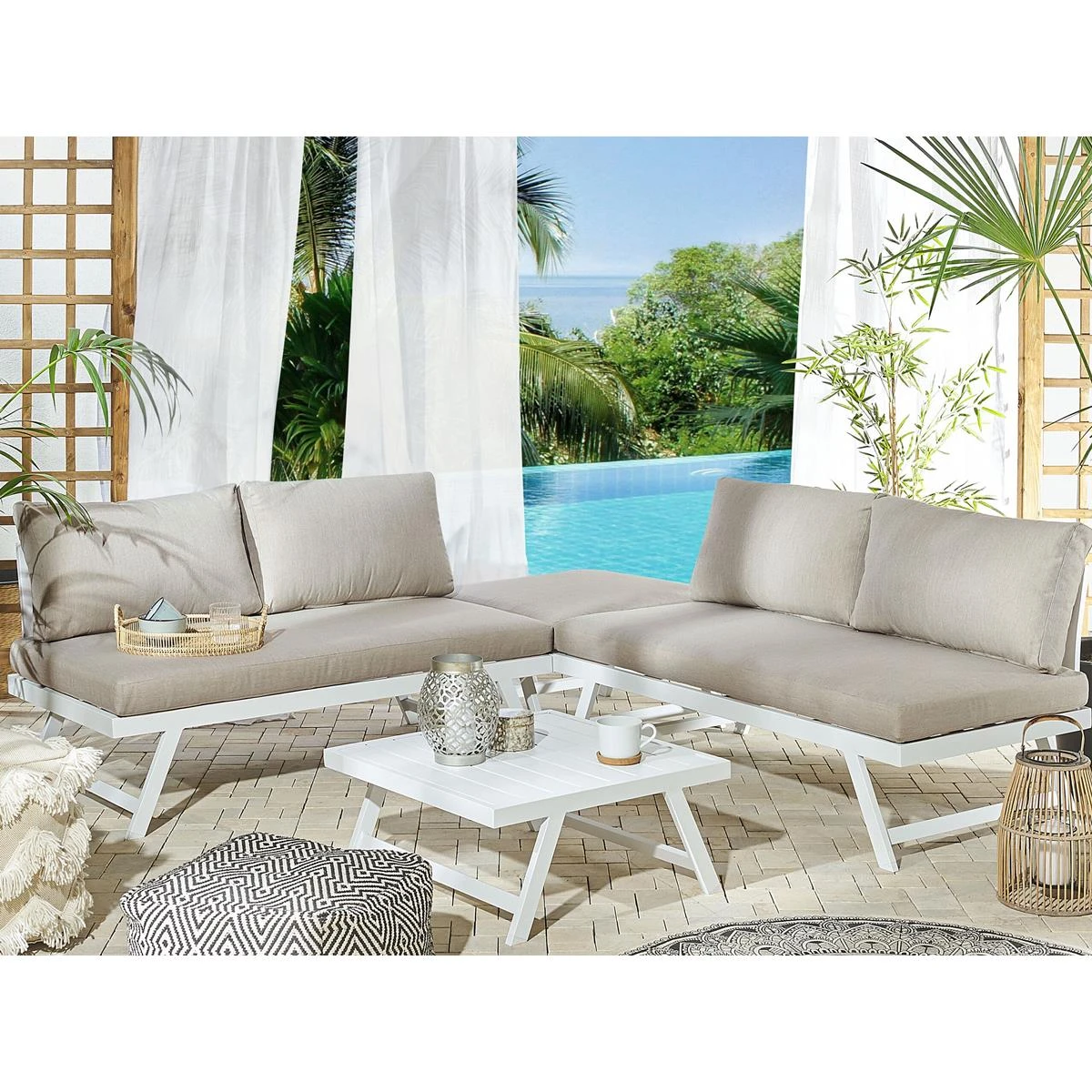 Beliani - COCCORINO - Loungeset Voor 5 - Grijs - Aluminium Beliani - COCCORINO - Loungeset Voor 5 - Grijs - Aluminium -Tuin & Buiten 9449769