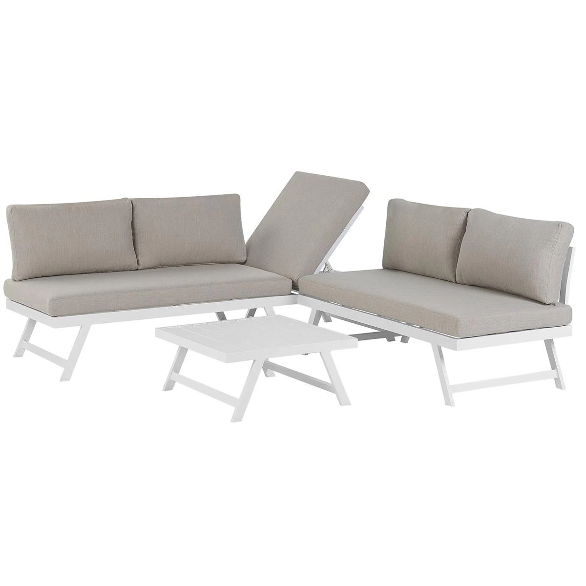 Beliani - COCCORINO - Loungeset Voor 5 - Grijs - Aluminium Beliani - COCCORINO - Loungeset Voor 5 - Grijs - Aluminium -Tuin & Buiten 9449779
