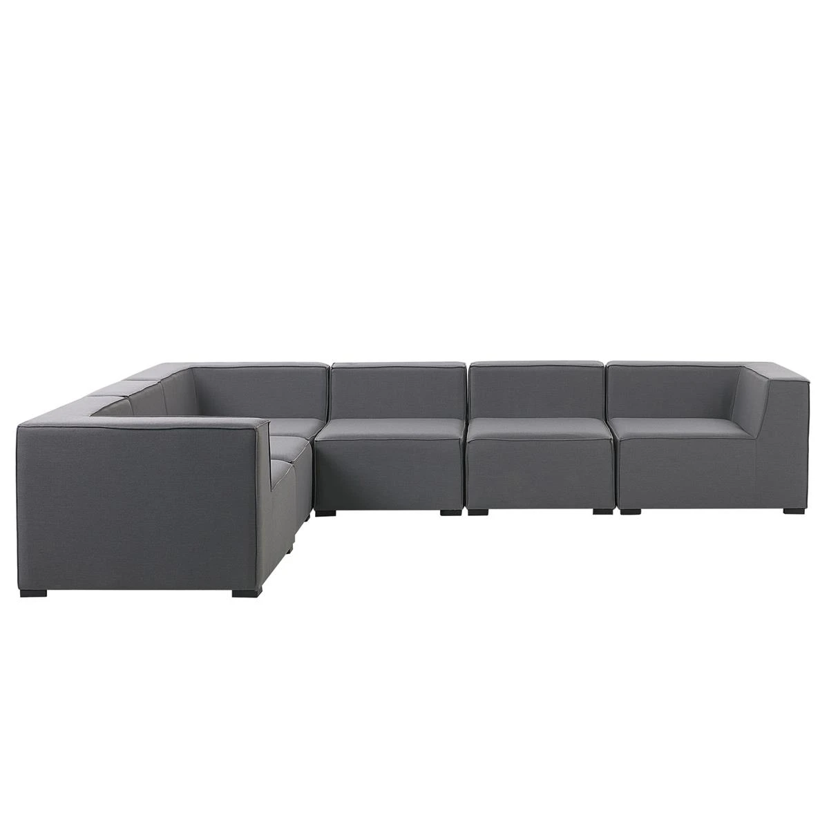 Beliani - AREZZO - Loungeset Voor 7 Rechtszijdig - Grijs - Polyester Beliani - AREZZO - Loungeset Voor 7 Rechtszijdig - Grijs - Polyester -Tuin & Buiten 9449826