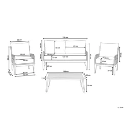 Beliani - MERANO - Loungeset Voor 4 - Wit - Acaciahout 10 Beliani - MERANO - Loungeset Voor 4 - Wit - Acaciahout -Tuin & Buiten 9450110