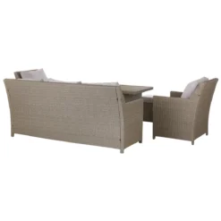 Beliani - FONTI - Loungeset Voor 5 - Natuurlijk - PE Rotan 4 Beliani - FONTI - Loungeset Voor 5 - Natuurlijk - PE Rotan -Tuin & Buiten 9450178