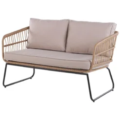 Beliani - RAVELLO - Loungeset Voor 4 - Natuurlijk - PE Rotan 5 Beliani - RAVELLO - Loungeset Voor 4 - Natuurlijk - PE Rotan -Tuin & Buiten 9450249