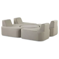 Beliani - FABRO - Loungeset Voor 4 - Grijs - Polyester 2 Beliani - FABRO - Loungeset Voor 4 - Grijs - Polyester -Tuin & Buiten 9451033