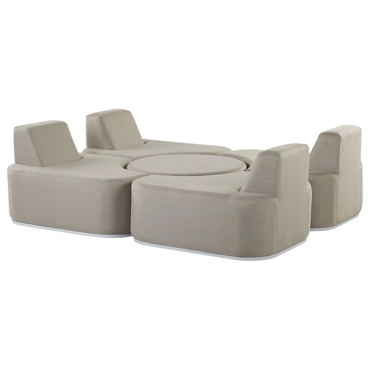 Beliani - FABRO - Loungeset Voor 4 - Grijs - Polyester Beliani - FABRO - Loungeset Voor 4 - Grijs - Polyester -Tuin & Buiten 9451033
