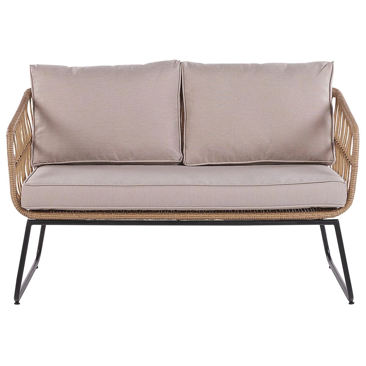 Beliani - RAVELLO - Loungeset Voor 4 - Natuurlijk - PE Rotan Beliani - RAVELLO - Loungeset Voor 4 - Natuurlijk - PE Rotan -Tuin & Buiten 9451688