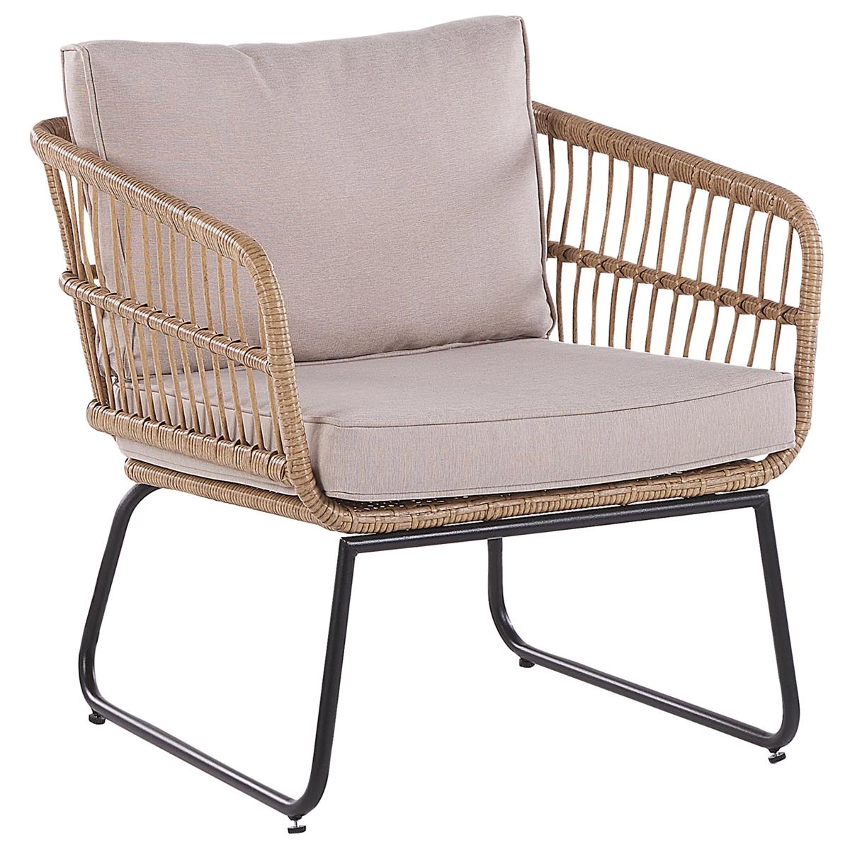 Beliani - RAVELLO - Loungeset Voor 4 - Natuurlijk - PE Rotan Beliani - RAVELLO - Loungeset Voor 4 - Natuurlijk - PE Rotan -Tuin & Buiten 9451700