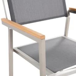 Beliani - GROSSETO - Tuinstoel Set Van 4 - Grijs - Polyester -Tuin & Buiten 9451809