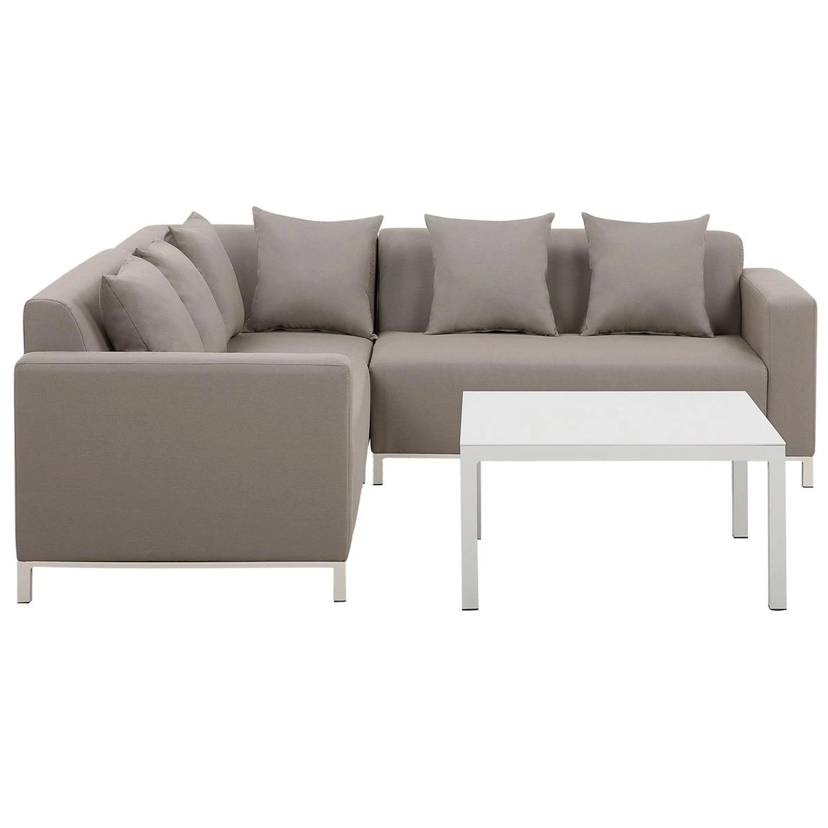 Beliani - BELIZE - Loungeset Voor 5 - Beige - Polyester Beliani - BELIZE - Loungeset Voor 5 - Beige - Polyester -Tuin & Buiten 9451868