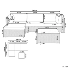Beliani - SANO - Loungeset Voor 4 - Zwart - PE Rotan -Tuin & Buiten 9453889