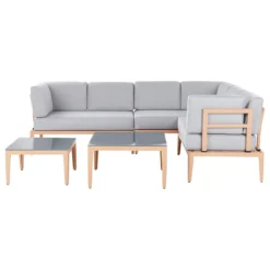 Beliani - RIMA III - Loungeset Voor 6 - Grijs - Polyester