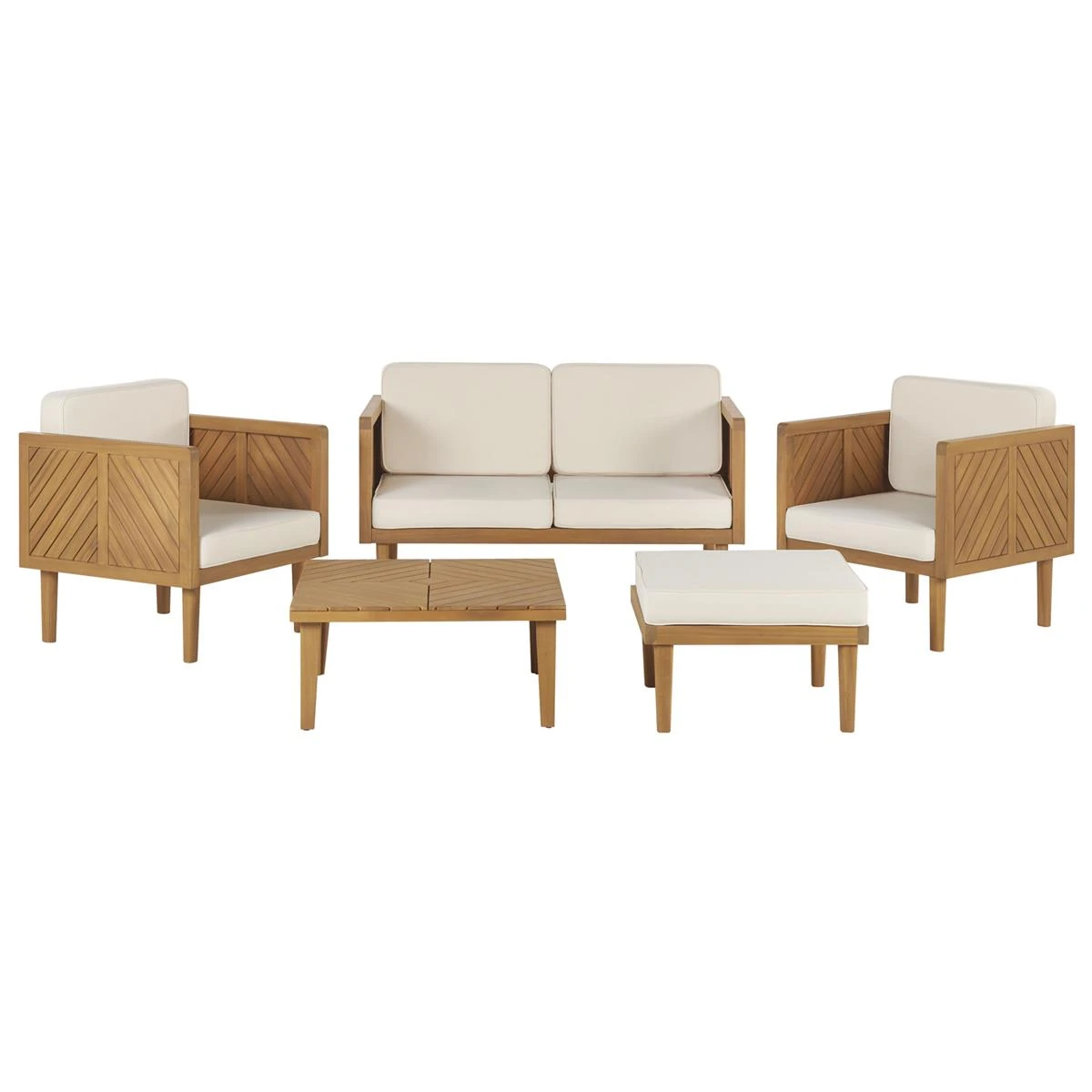 Beliani - BARATTI - Loungeset Voor 4 - Lichte Houtkleur - Acaciahout Beliani - BARATTI - Loungeset Voor 4 - Lichte Houtkleur - Acaciahout -Tuin & Buiten 9527979