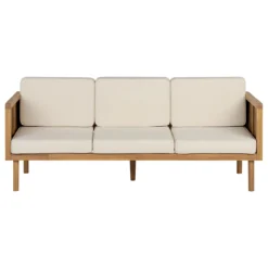 Beliani-BARATTI-Loungeset Voor 5-Lichte Houtkleur|Wit-Acaciahout 7 Beliani-BARATTI-Loungeset Voor 5-Lichte Houtkleur|Wit-Acaciahout -Tuin & Buiten 9527987