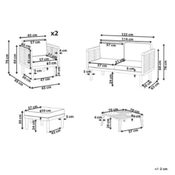 Beliani - BARATTI - Loungeset Voor 4 - Lichte Houtkleur - Acaciahout 10 Beliani - BARATTI - Loungeset Voor 4 - Lichte Houtkleur - Acaciahout -Tuin & Buiten 9528001