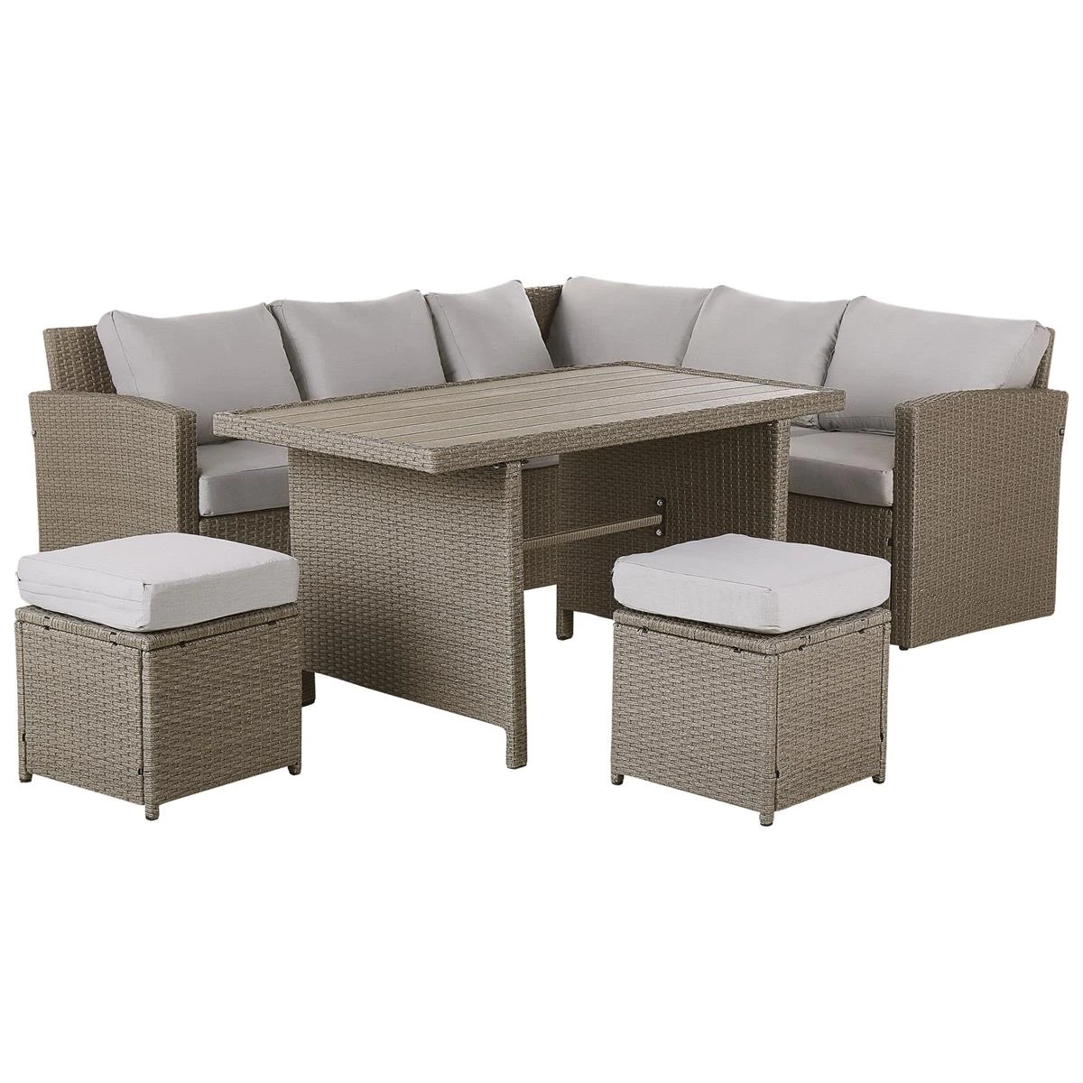 Beliani - BARDI - Loungeset Voor 5 - Natuurlijk - PE Rotan Beliani - BARDI - Loungeset Voor 5 - Natuurlijk - PE Rotan -Tuin & Buiten 9723259