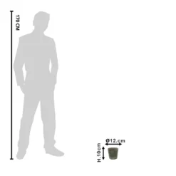 Clayre & Eef Bloempot Ø 12x10 Cm Groen Keramiek Rond Bloempot Binnen -Tuin & Buiten 9884144