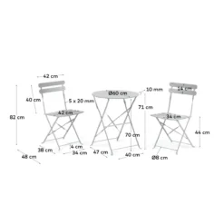 Kave Home - Beryl Outdoor Set, Bestaande Uit Een Tafel En 2 -Tuin & Buiten 9984378